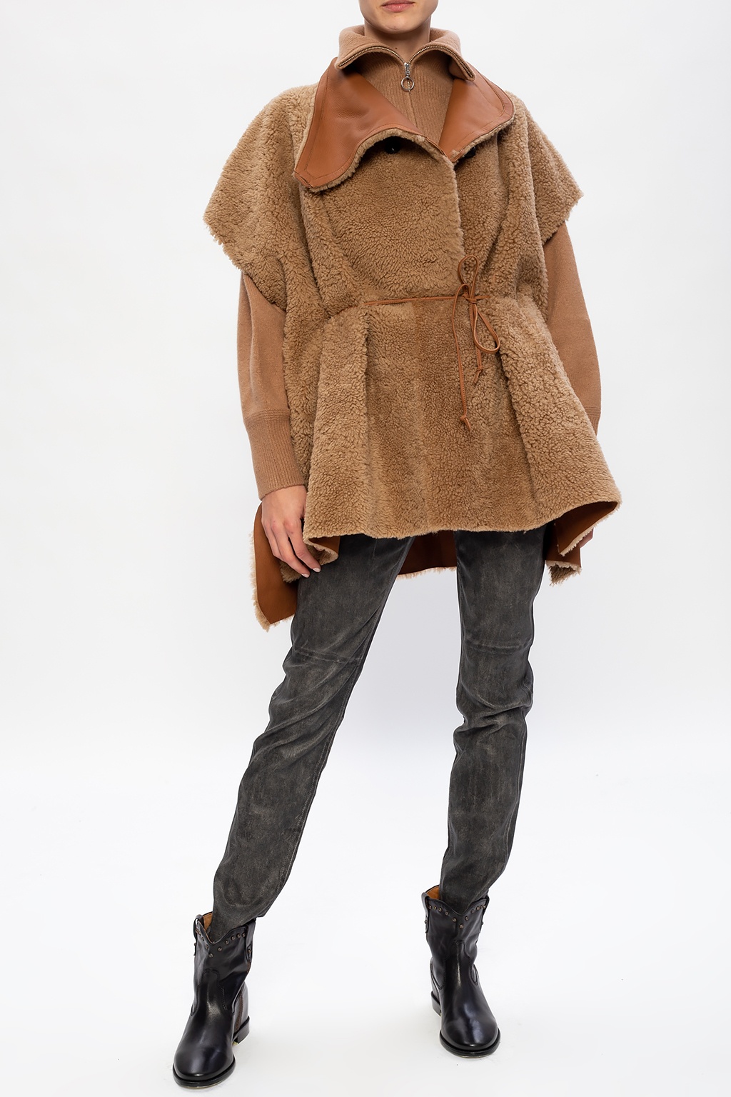 Leather poncho Isabel Marant - SchaferandweinerShops Niger